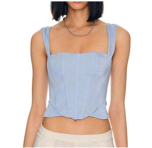 Free People x HAH Knock Out Corset XS Periwinkle Coquette Boudoir Festival NWT